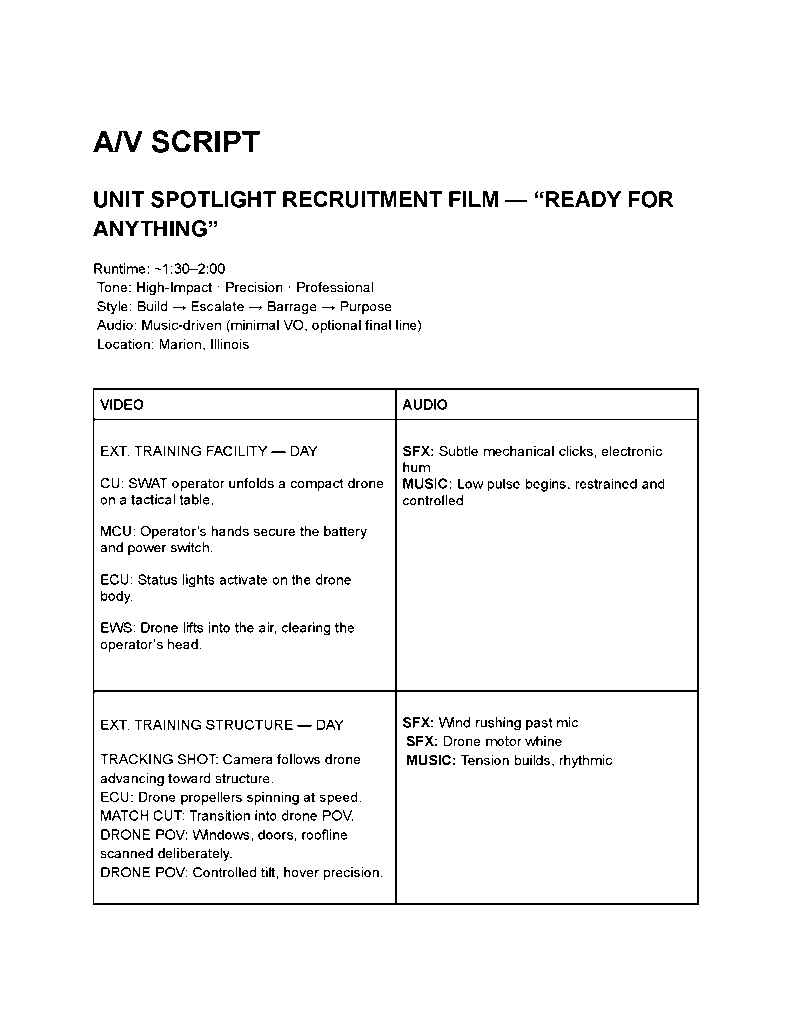 READY FOR ANYTHING script preview